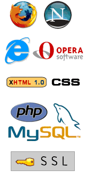 Création de site Internet : Firefox, Netscape, Opera, Internet Explorer, XHTML, CSS, PHP / MySQL, SSL